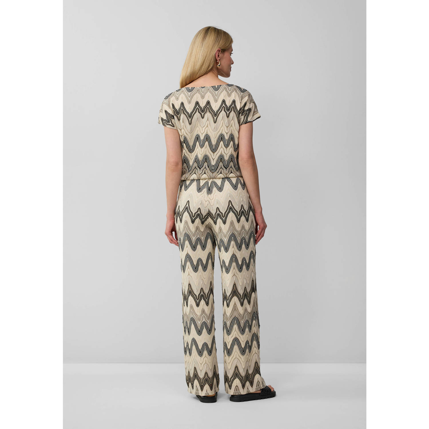 s.Oliver BLACK LABEL flared regular waist broek beige