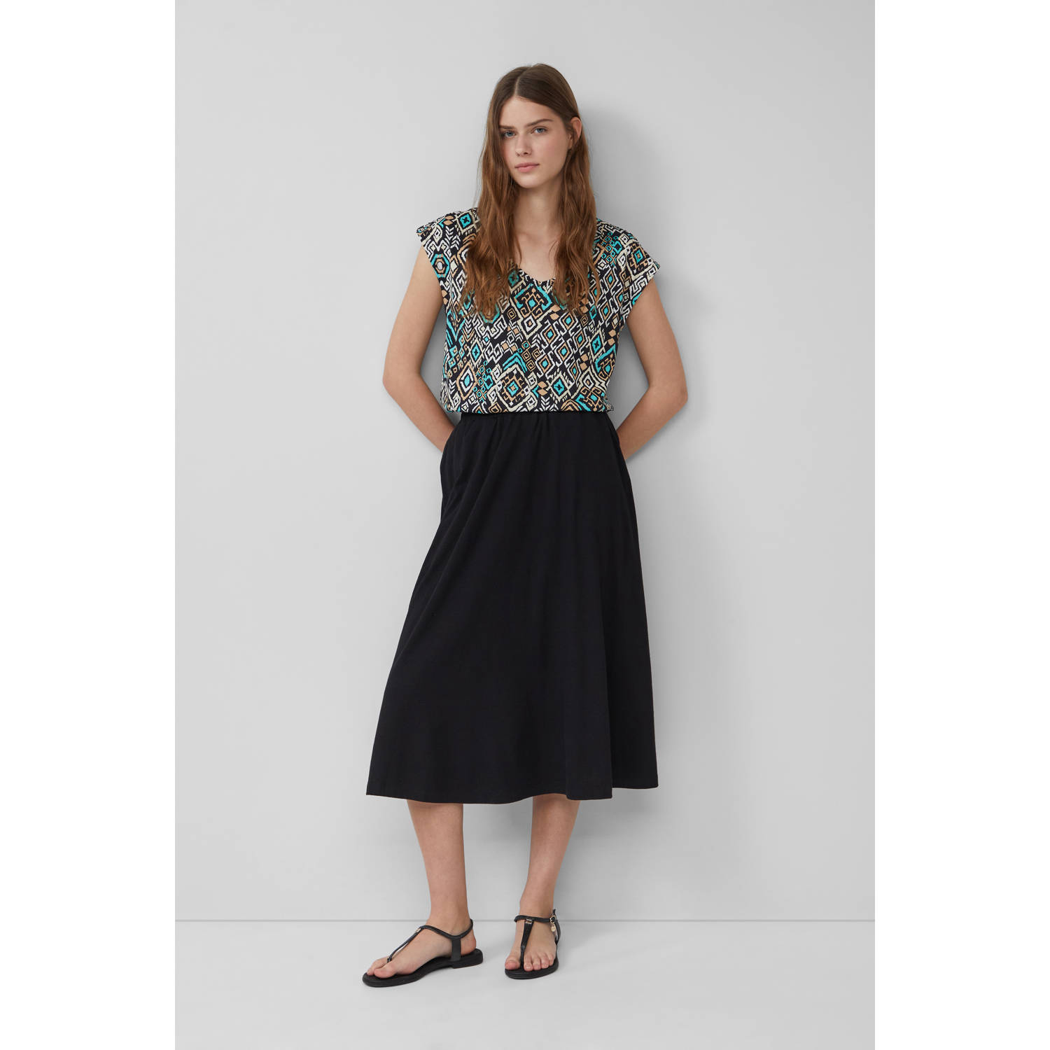 S.Oliver midi rok zwart