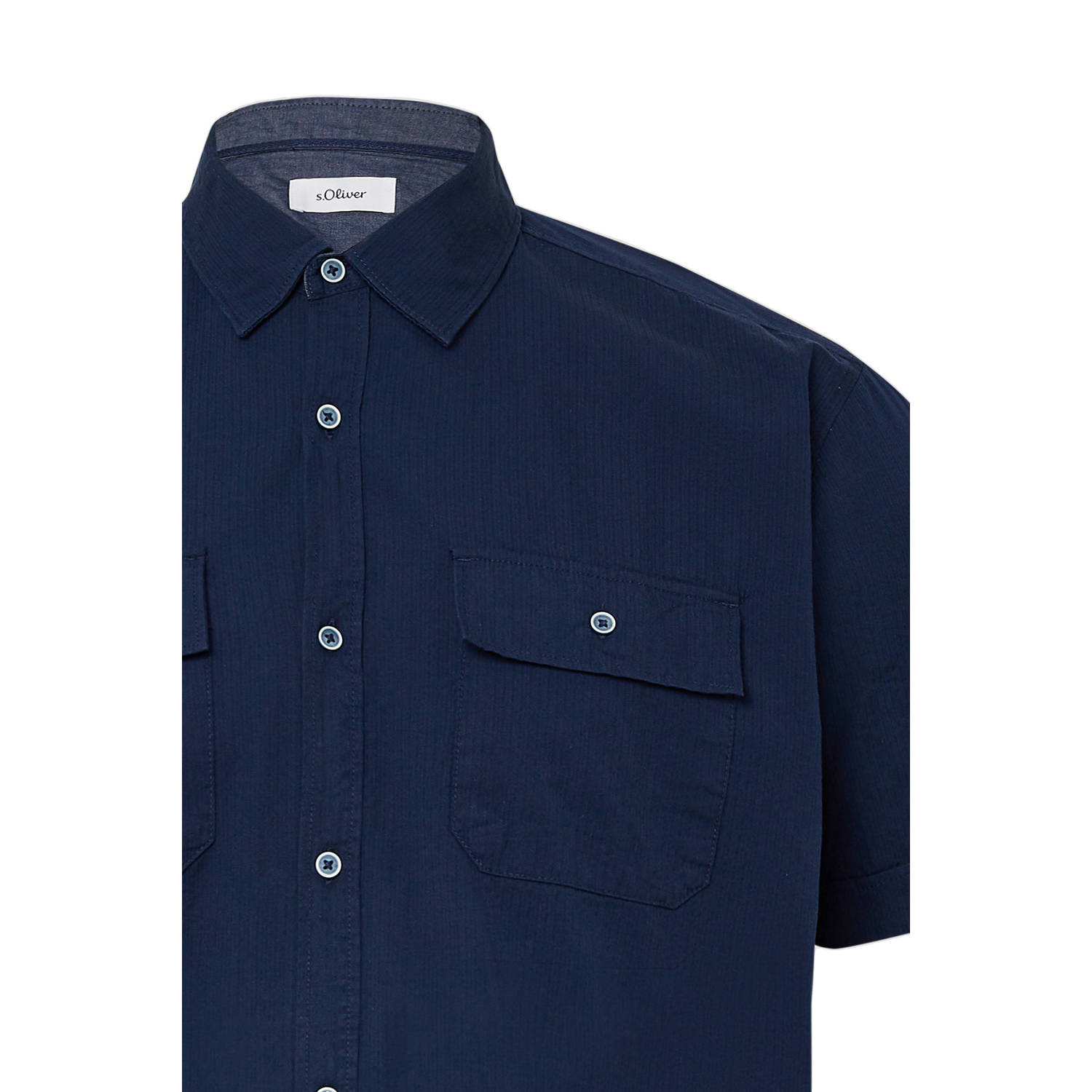 s.Oliver Big Size regular overhemd donkerblauw