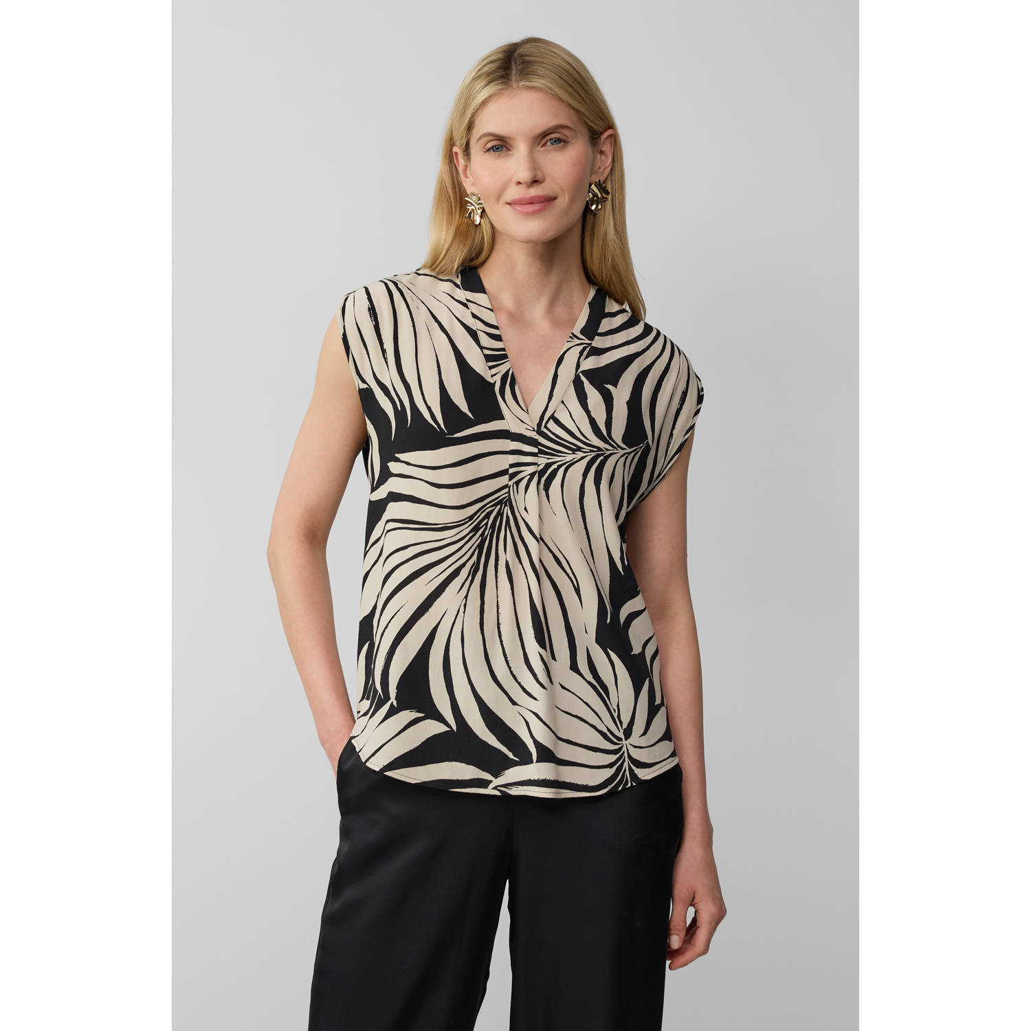 S.Oliver BLACK LABEL Regular fit blouseshirt van pure viscose