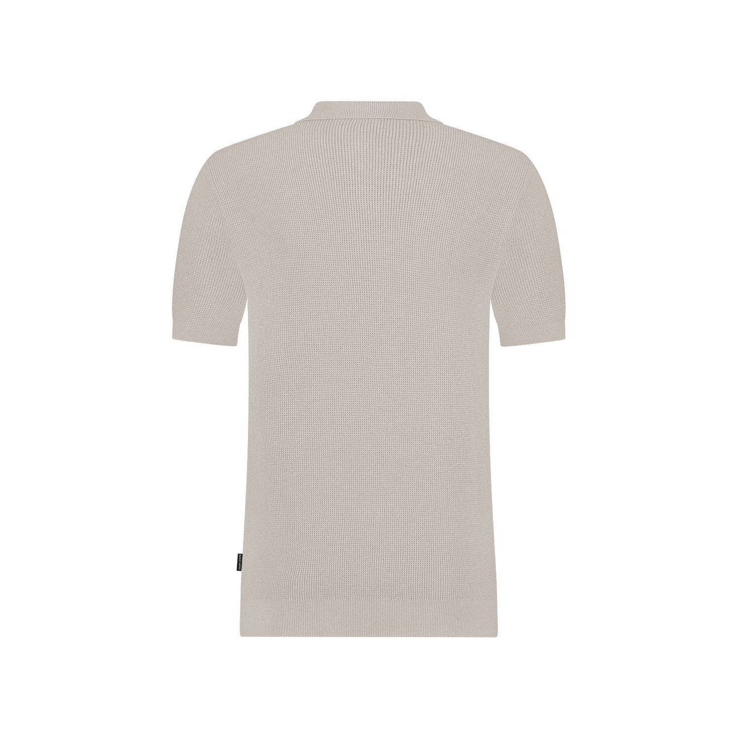 Saint Steve regular polo gebreid beige