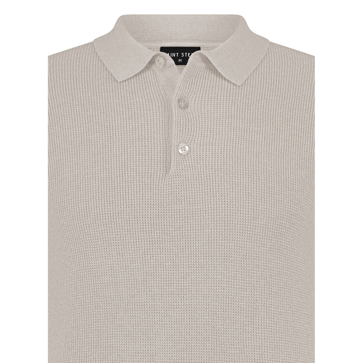 Saint Steve regular polo gebreid beige