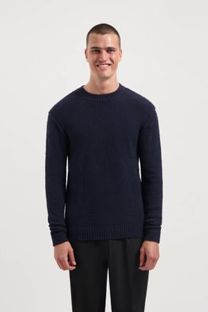 bouclé gebreide trui ALLARD donkerblauw