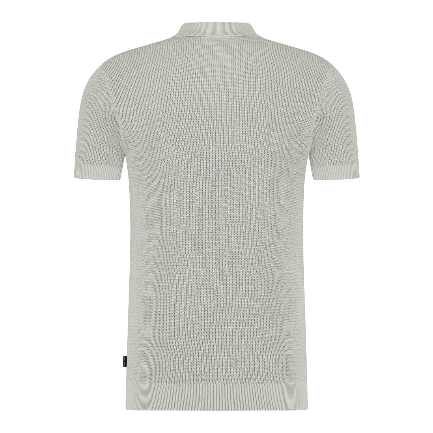 Saint Steve regular polo gebreid grijsgroen