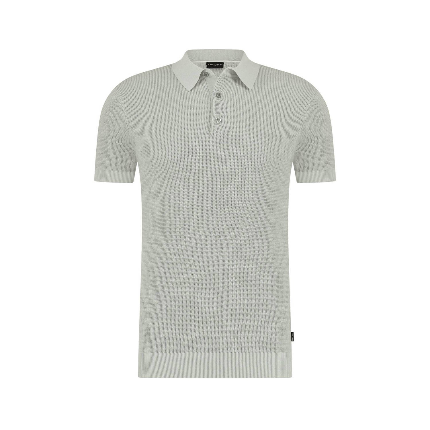 Saint Steve regular polo gebreid grijsgroen