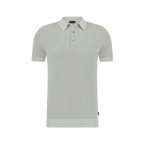 Saint Steve regular polo gebreid grijsgroen afbeelding