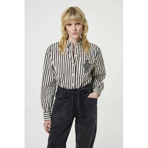 Fabienne Chapot blouse ecru/zwart afbeelding
