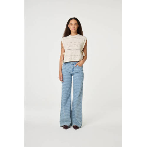 Fabienne Chapot high waist wide leg jeans light blue denim afbeelding