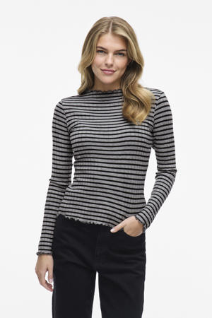 top zwart rib gebreid