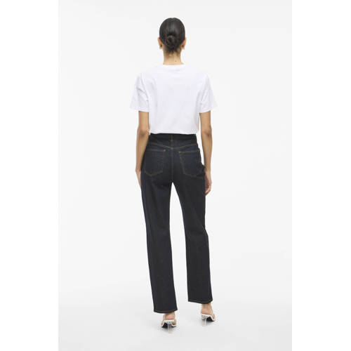 VILA high waist straight jeans dark blue afbeelding