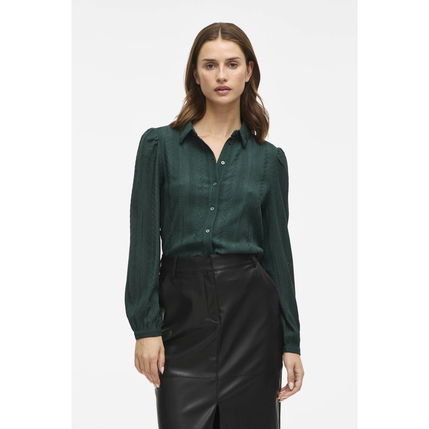VILA blouse donkergroen