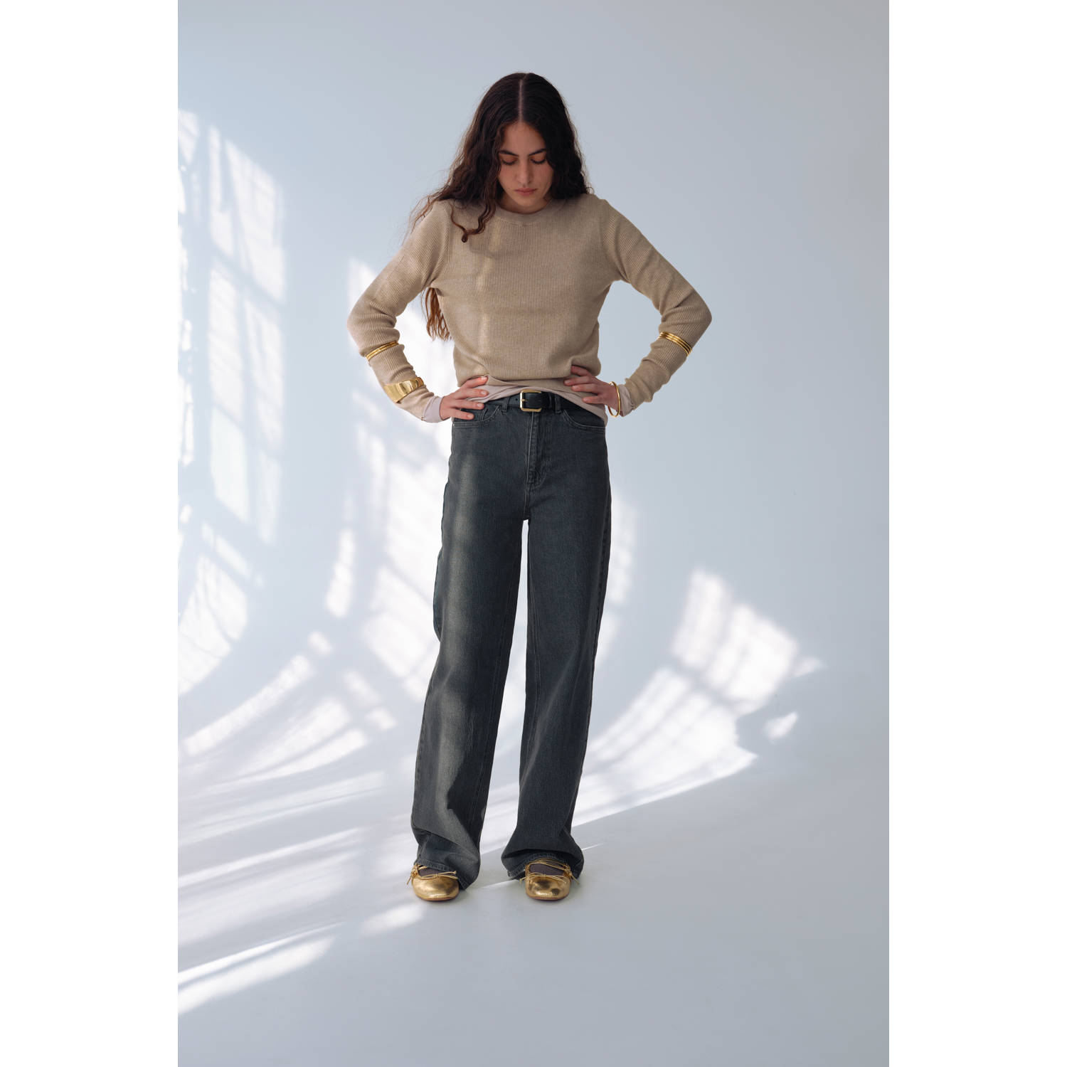VILA high waist wide leg jeans