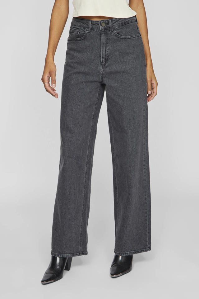 Vaquero Blanco Mujer VILA Wide Leg Jeans 'VIPalma' In Blue Denim