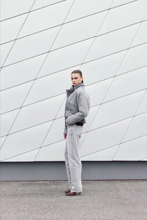high waist jeans light grey