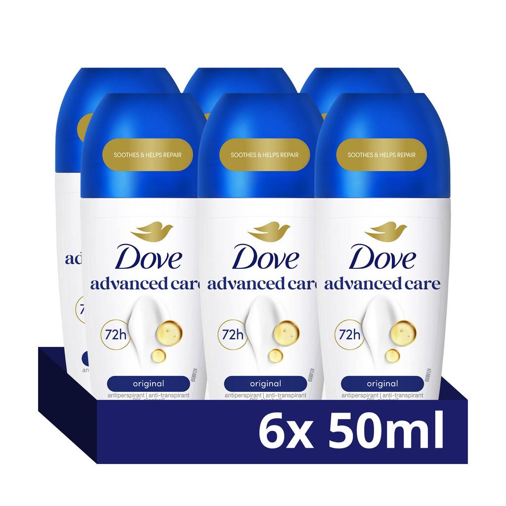 Dove Advanced Care Original Anti-Transpirant Deodorant Roller - 6 x 50 ml