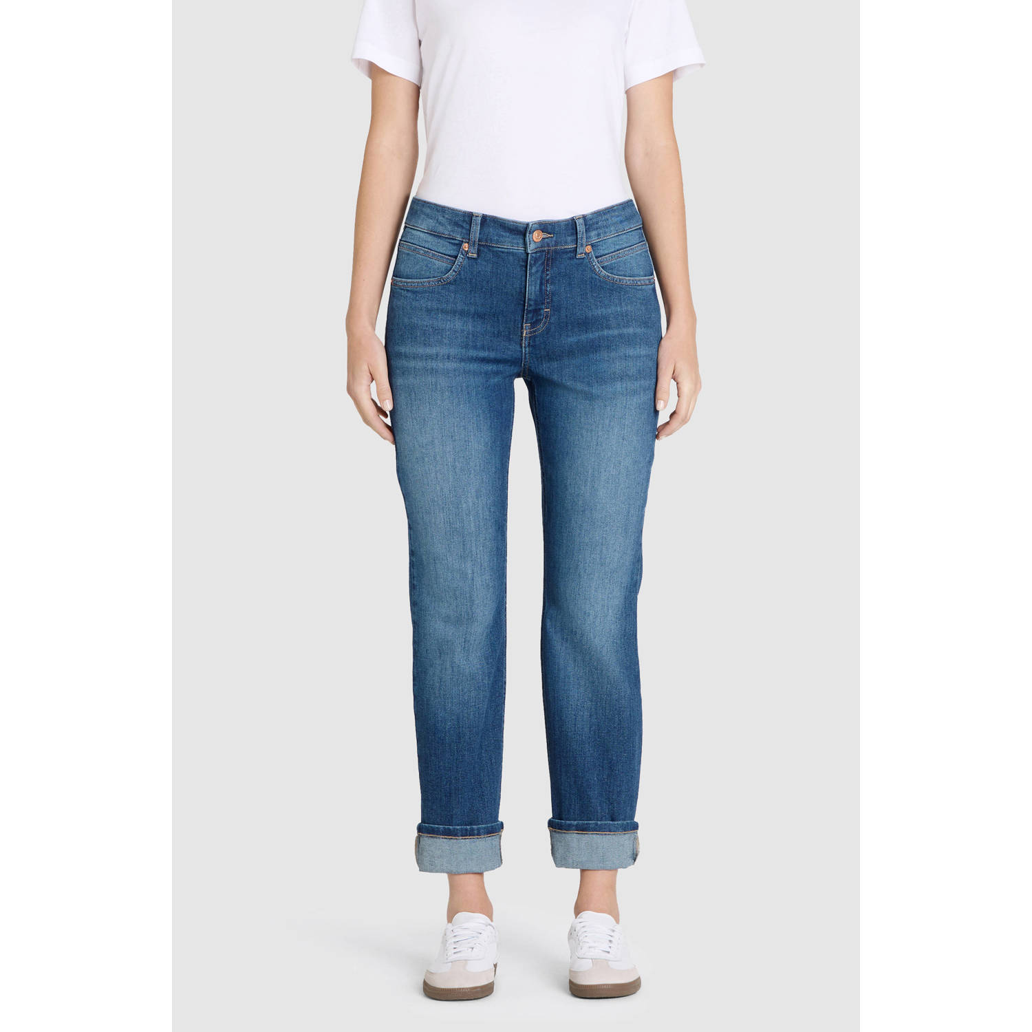 MAC straight leg jeans medium blue denim