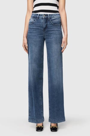 straight leg jeans medium blue denim