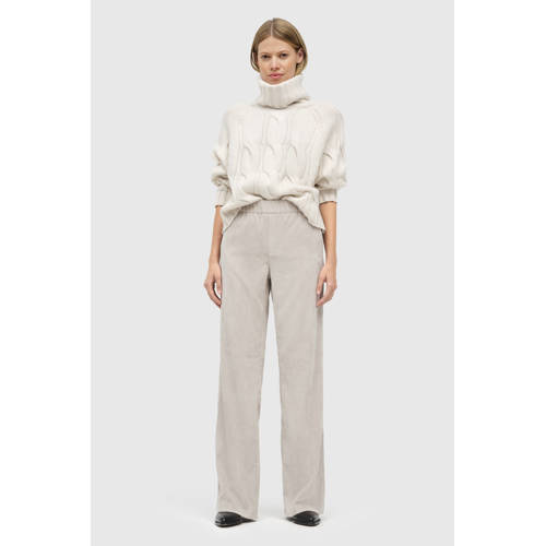 MAC corduroy wide leg regular waist broek beige afbeelding