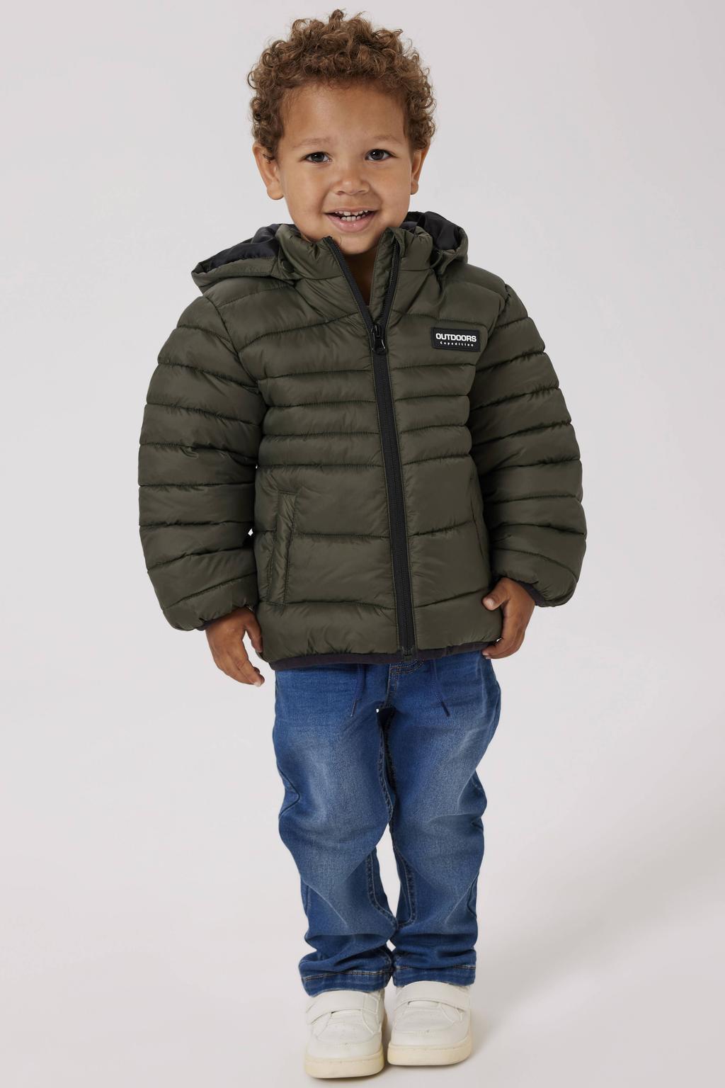 NAME IT MINI gewatteerde jas donkergroen