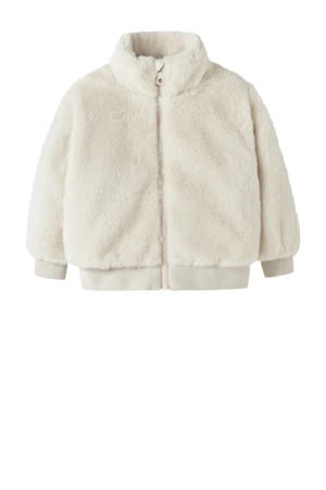 faux fur jas ecru