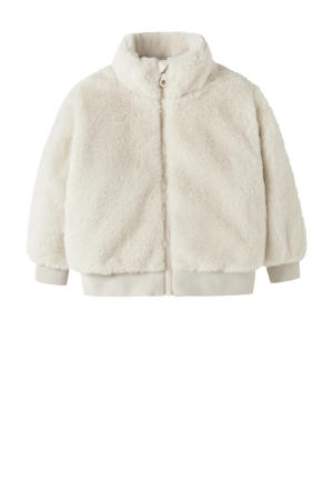 faux fur jas ecru