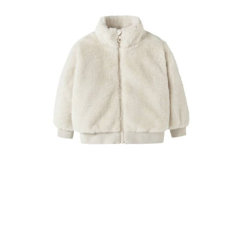 NAME IT MINI faux fur jas ecru afbeelding