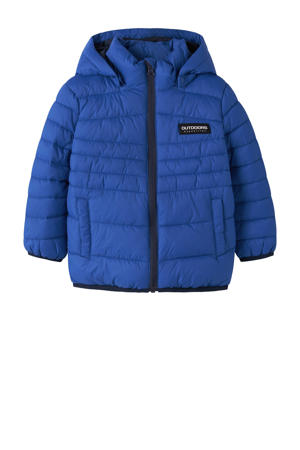 gewatteerde jas blauw
