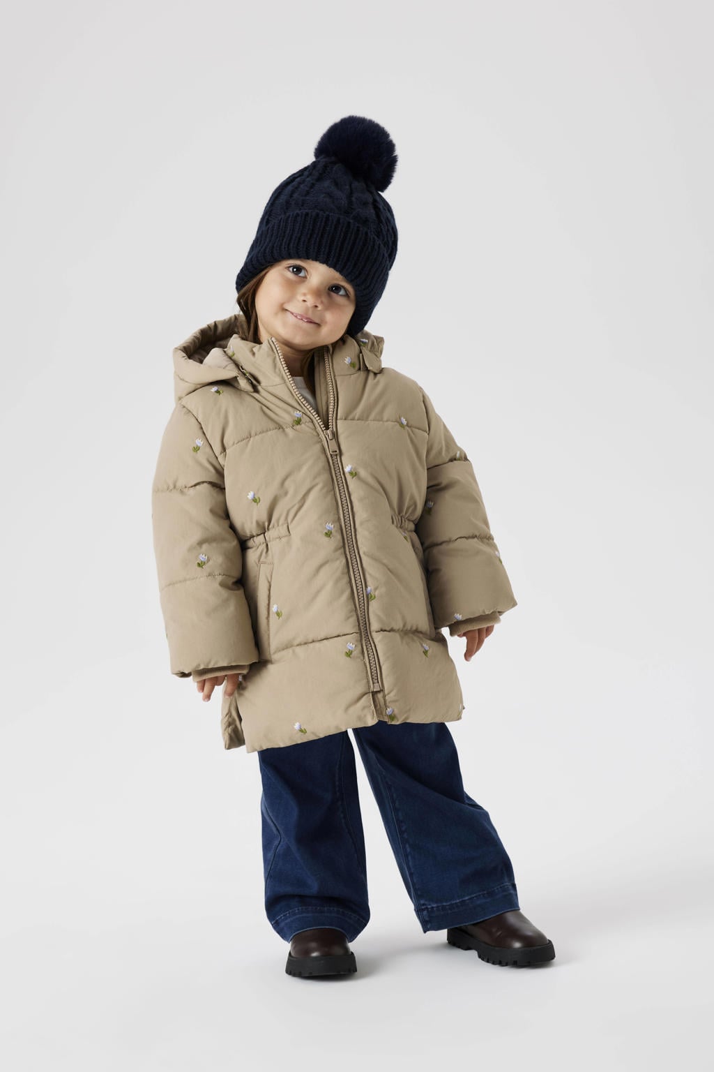 NAME IT MINI gewatteerde jas zand