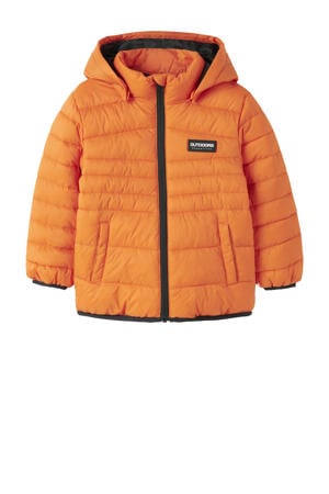 gewatteerde jas oranje