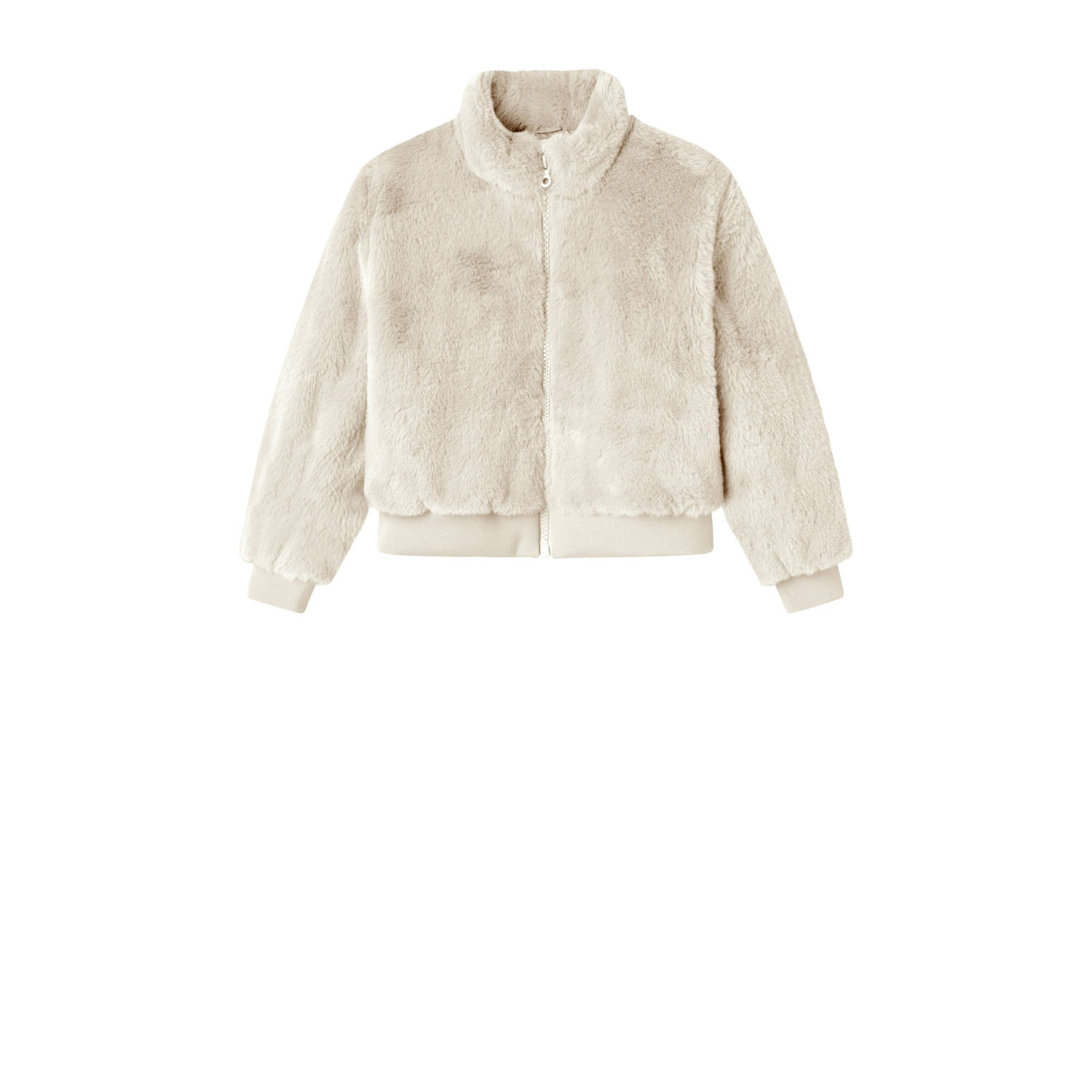 NAME IT KIDS imitatiebonten faux fur jas ecru