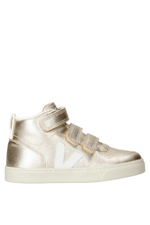 Small V-10 Mid gevoerde leren sneakers champagne