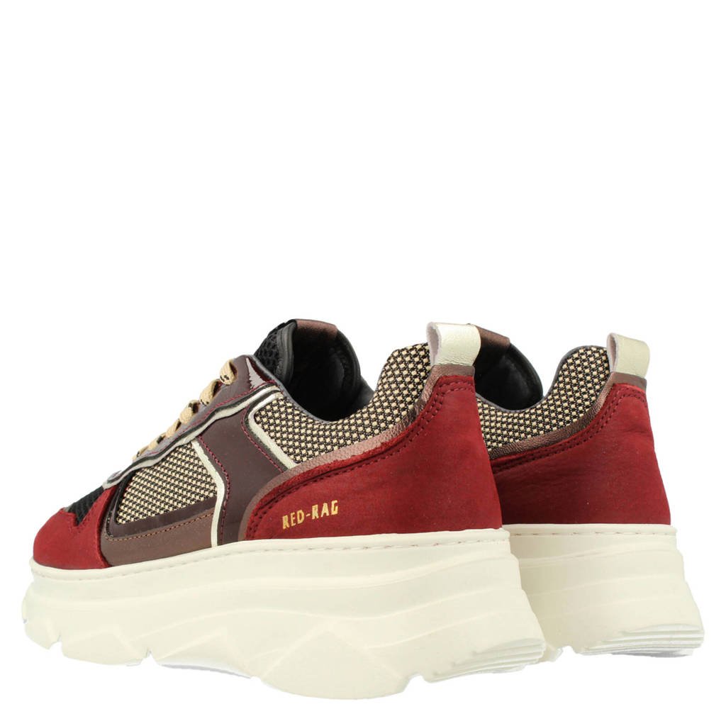 Red Rag chunky suède sneakers bordeaux/zwart wehkamp