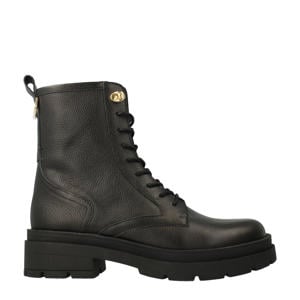 leren veterboots zwart