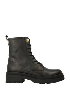 leren veterboots zwart