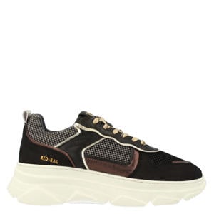 chunky suède sneakers zwart