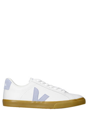 Esplar Logo leren sneakers wit/lichtblauw