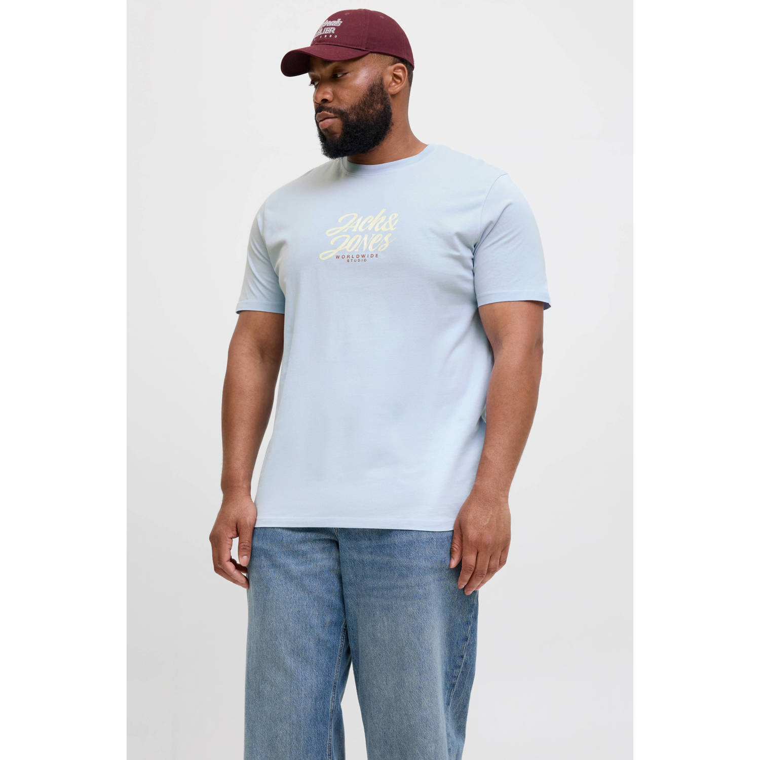 JACK & JONES PLUS SIZE T-shirt lichtblauw
