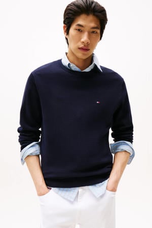 pullover fijn gebreid donkerblauw