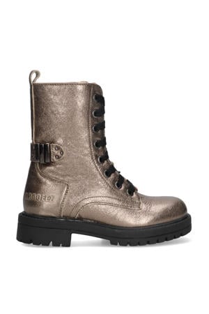 Leah Leap leren veterboots brons