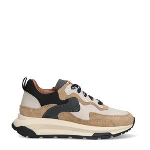 Freek Flash leren sneakers taupe