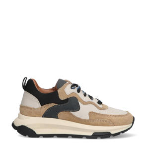 Freek Flash leren sneakers taupe