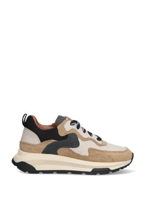 Freek Flash leren sneakers taupe