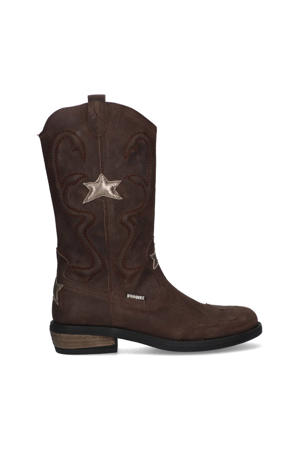 Coco leren cowboylaarzen donkerbruin