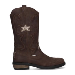 Coco leren cowboylaarzen donkerbruin