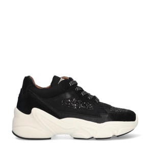 Fenna Foam chunky suède sneakers zwart