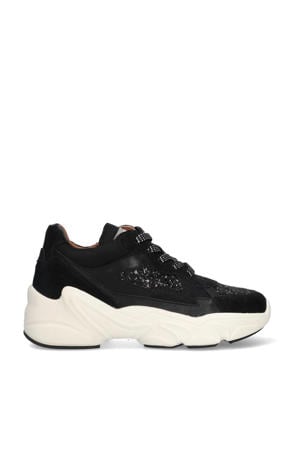 Fenna Foam chunky suède sneakers zwart