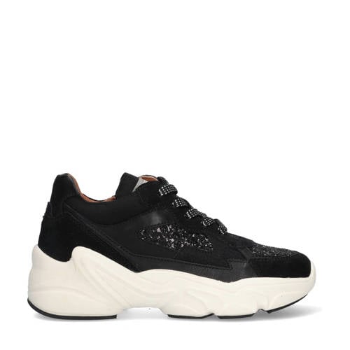 Braqeez Fenna Foam chunky suède sneakers zwart afbeelding