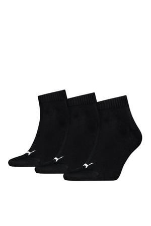 sneakersokken - zwart (set van 3)