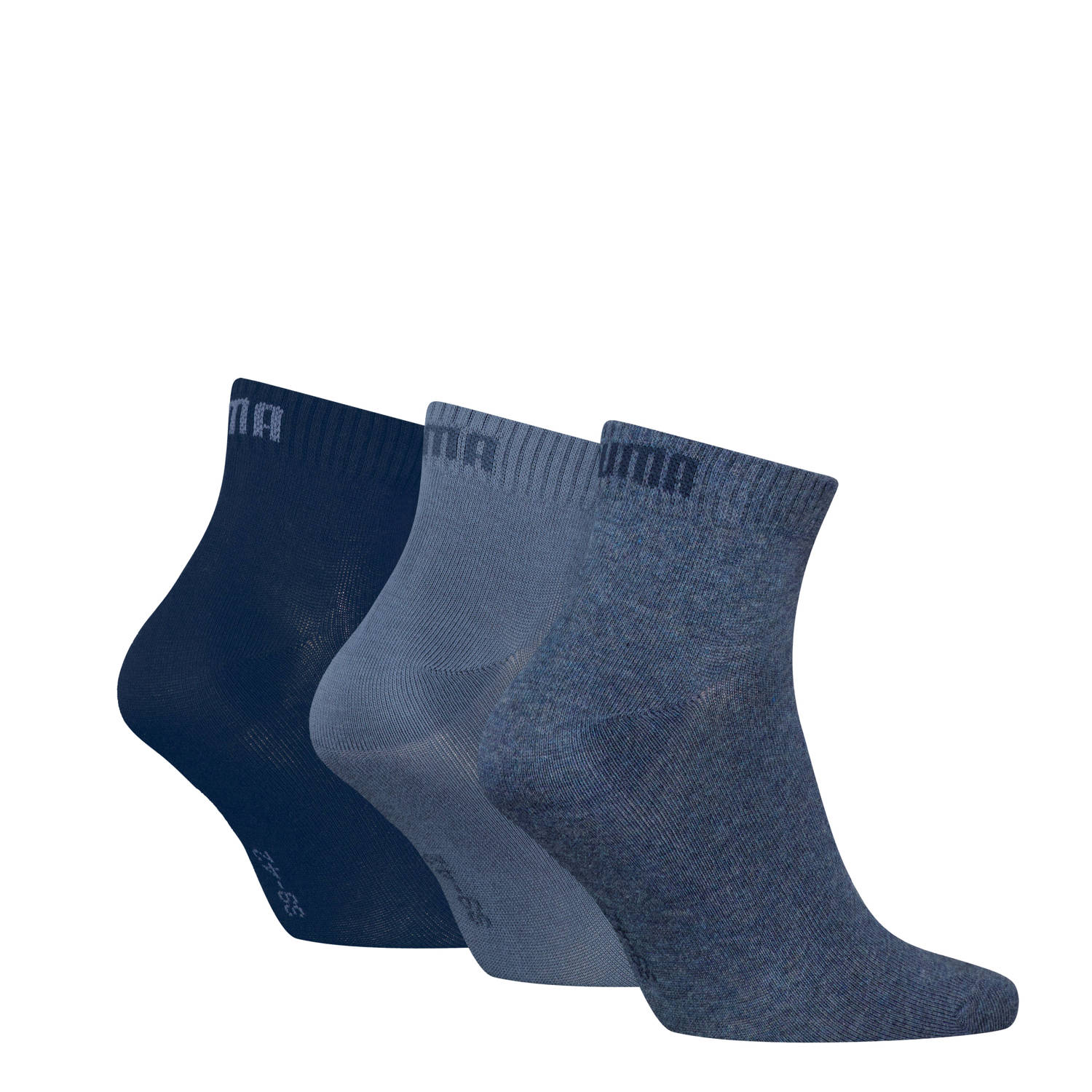 Puma sneakersokken set van 6 blauw