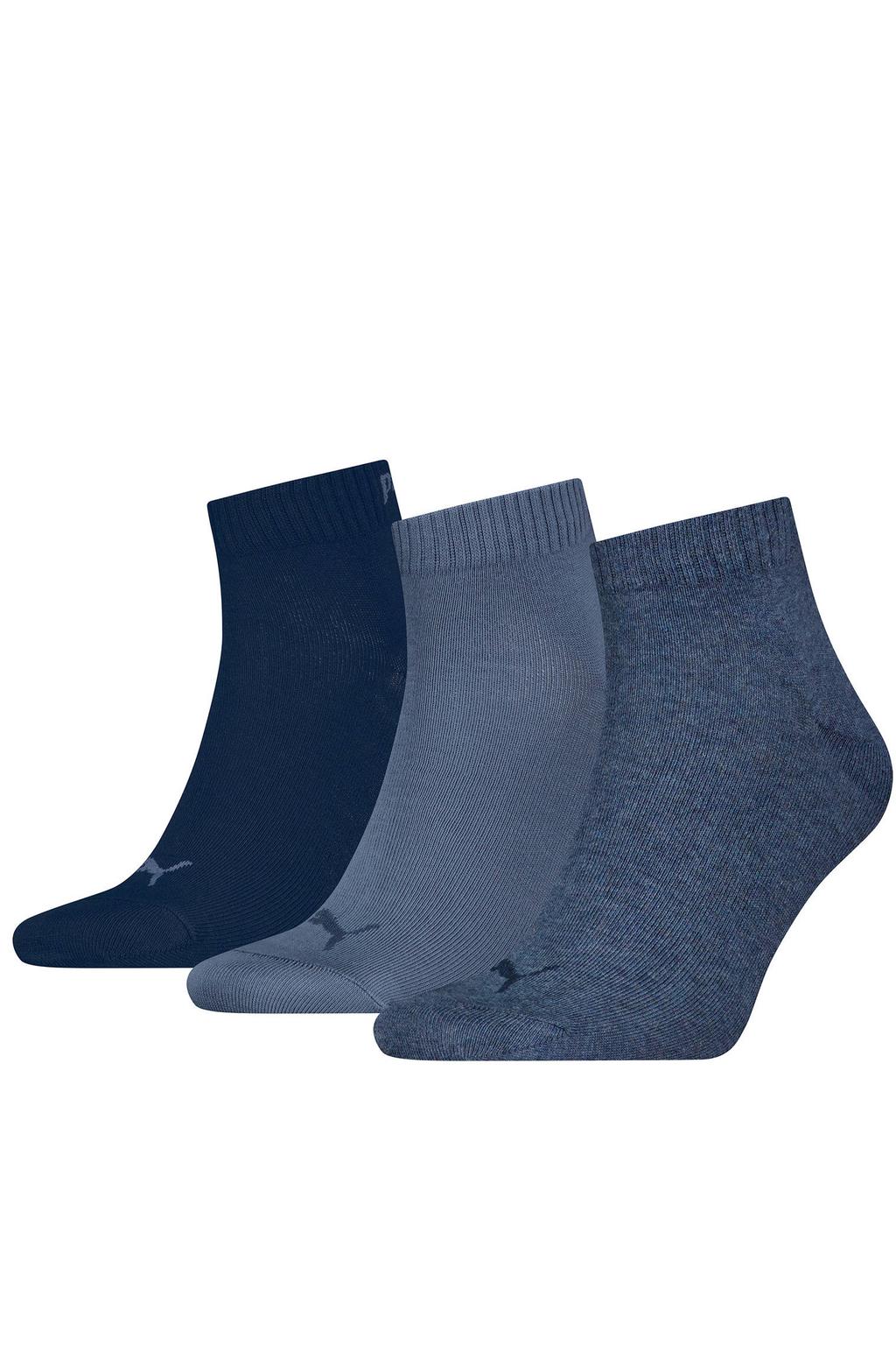Puma sneakersokken - blauw (set van 3)